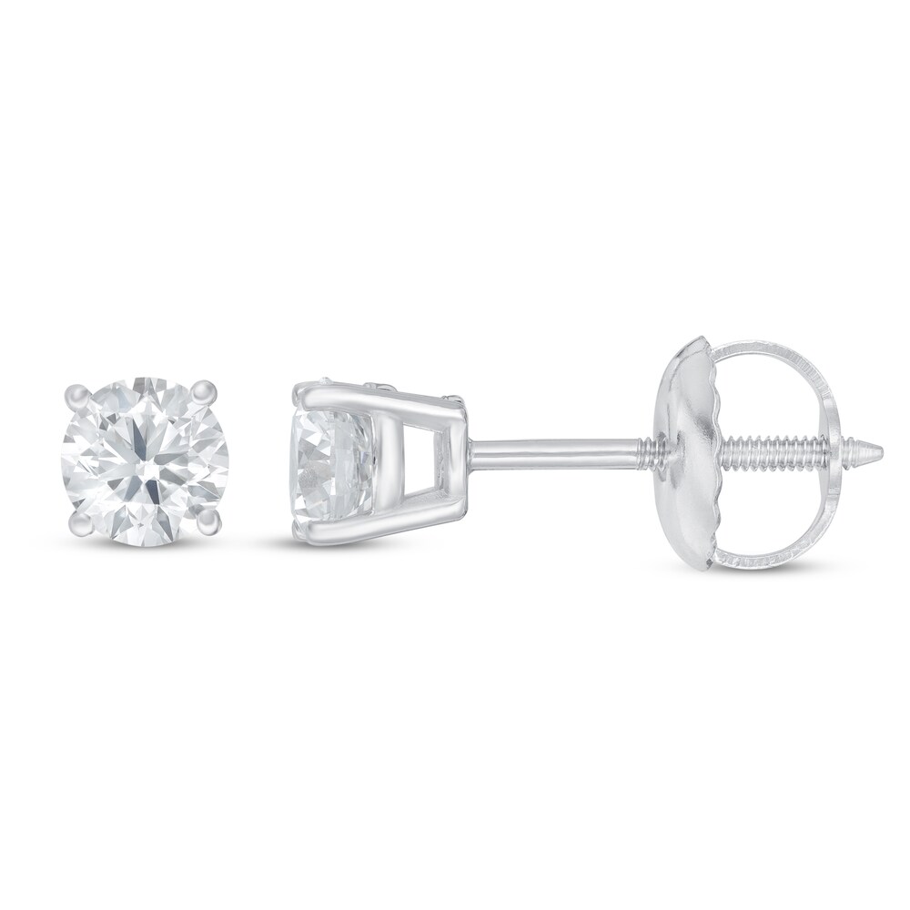 Lab-Created Diamond Solitaire Earrings 1/2 ct tw Round 14K White Gold (SI2/F) wnXYyuvy