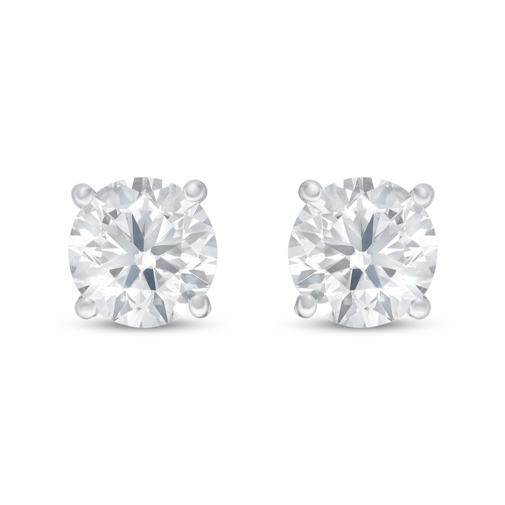 Lab-Created Diamond Solitaire Earrings 1/2 ct tw Round 14K White Gold (SI2/F) wnXYyuvy