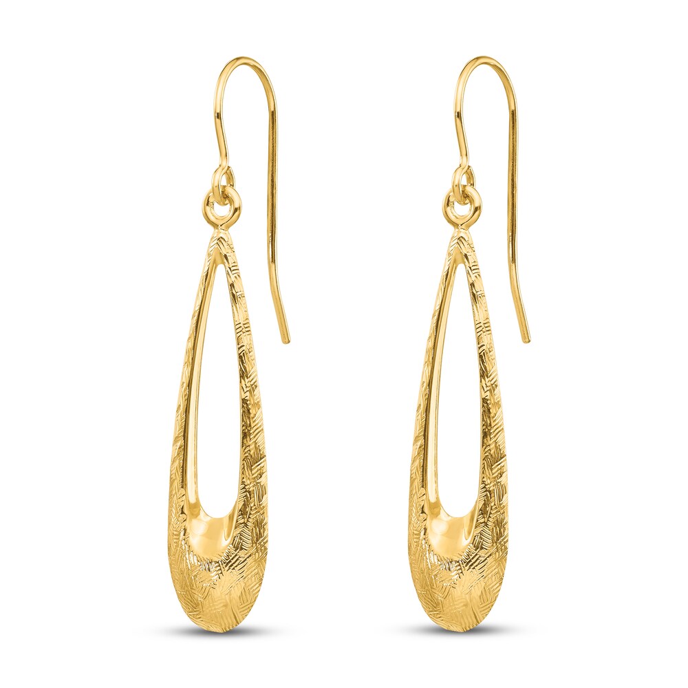 Textured Teardrop Dangle Earrings 14K Yellow Gold wpy8vTgS