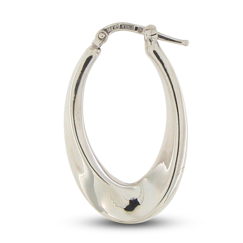 Hollow Tube Hoop Earrings 14K White Gold wtzQnKNs