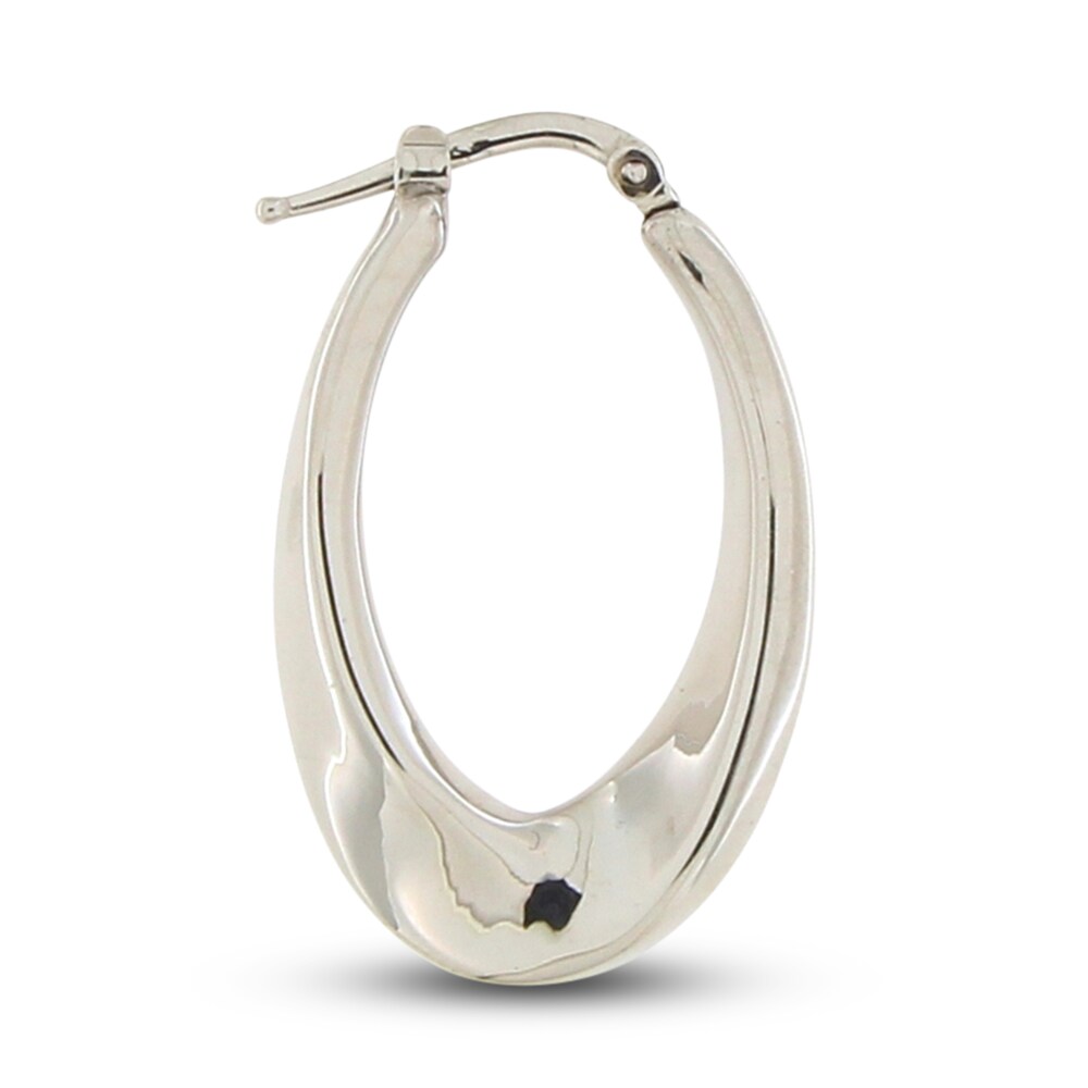 Hollow Tube Hoop Earrings 14K White Gold wtzQnKNs