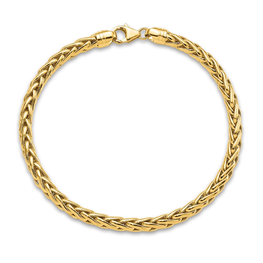 Men's Wheat Chain Bracelet 14K Yellow Gold 5.0mm 8.5" x3aipNv1