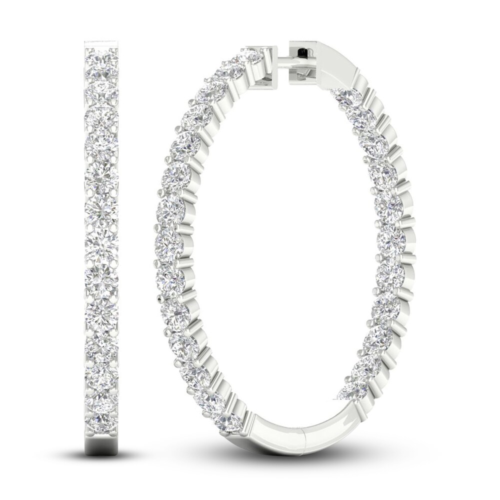Lab-Created Diamond Hoop Earrings 5 ct tw Round 14K White Gold xzGZ4K7D [xzGZ4K7D]