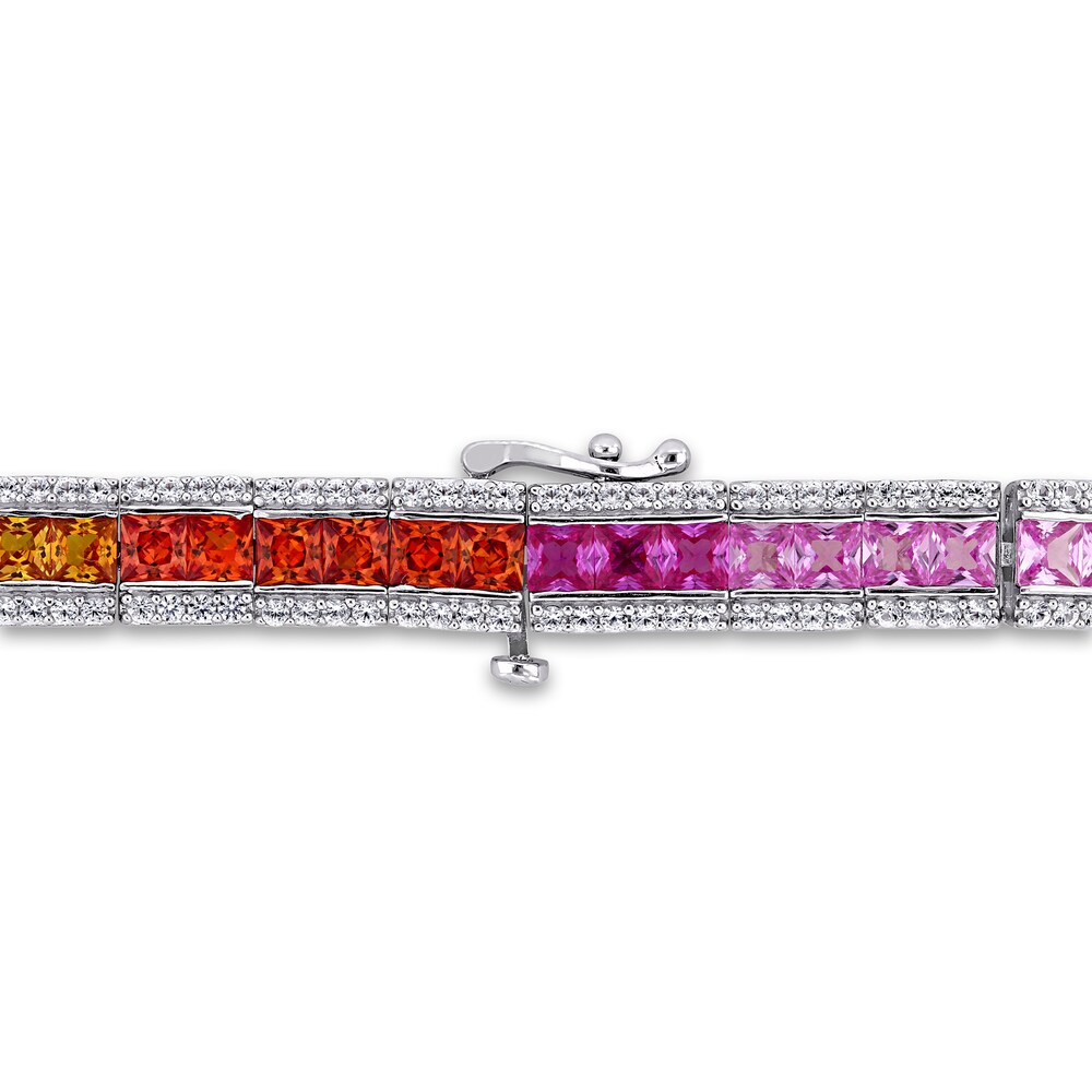 Multi-Color Lab-Created Sapphire Tennis Bracelet Sterling Silver yJ81ELBq