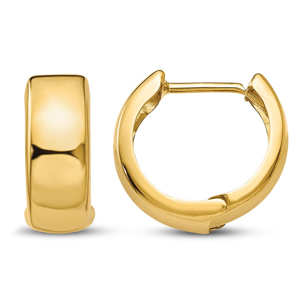 Hinged Huggie Hoop Earrings 14K Yellow Gold yVXRE2va [yVXRE2va]
