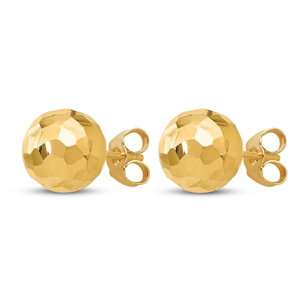 Faceted Ball Stud Earrings 14K Yellow Gold ycnX1GAX