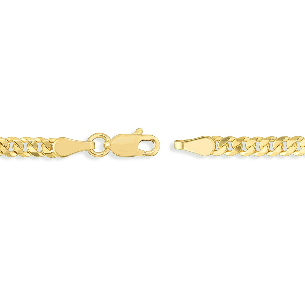 Men\'s Round 3.1mm Cuban Chain Bracelet 14K Yellow Gold 7.25\" yoeYzzY4