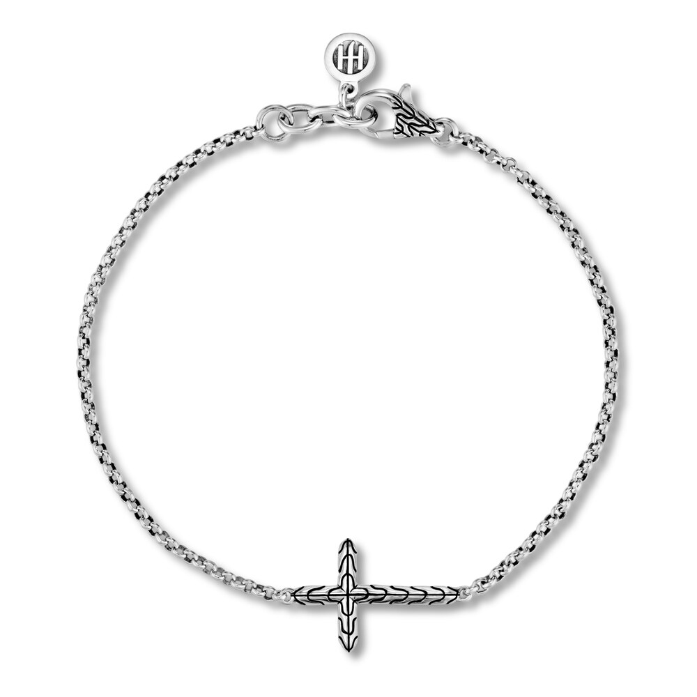 John Hardy Classic Chain Cross Bracelet Sterling Silver, Medium yr0miQH7