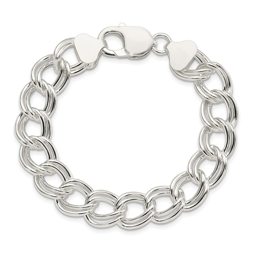 Double Link Charm Bracelet Sterling Silver yr8CFmSQ