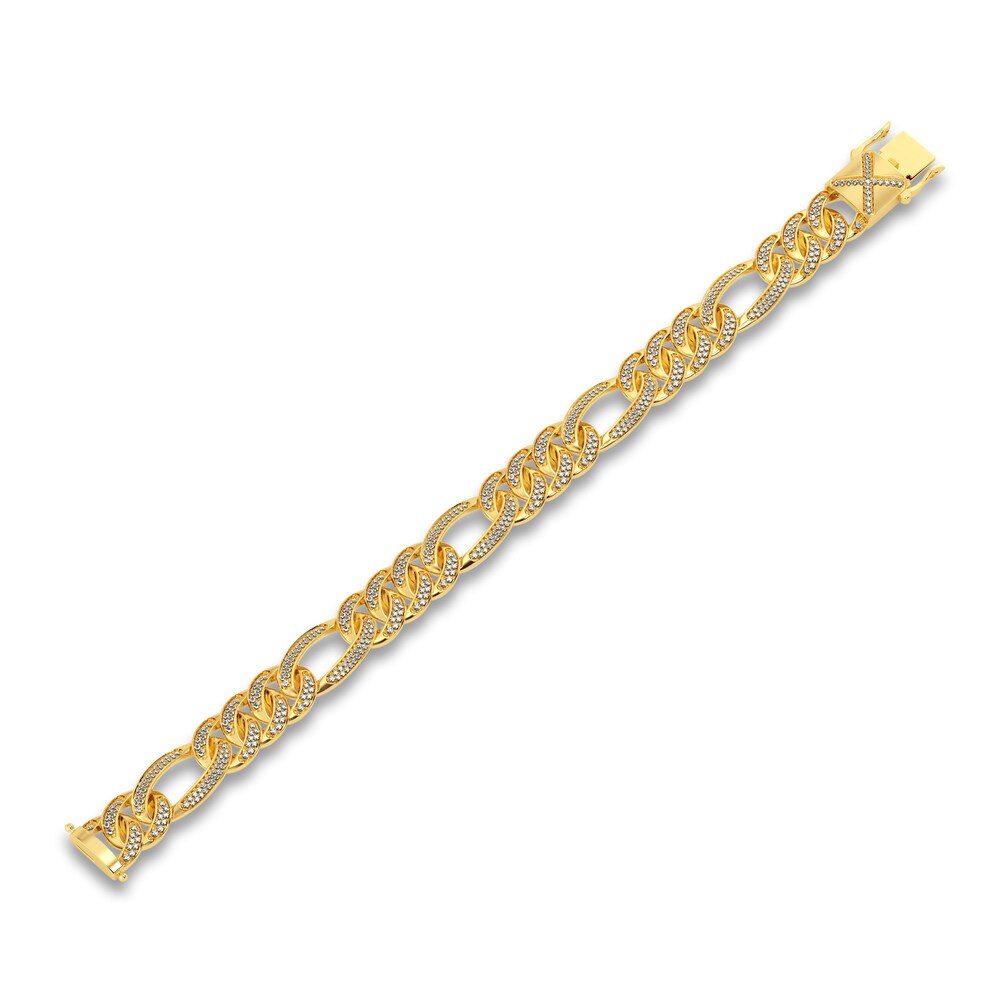 Men\'s Diamond Bracelet 3 ct tw Round 10K Yellow Gold 8.5\" yyFx1hMd