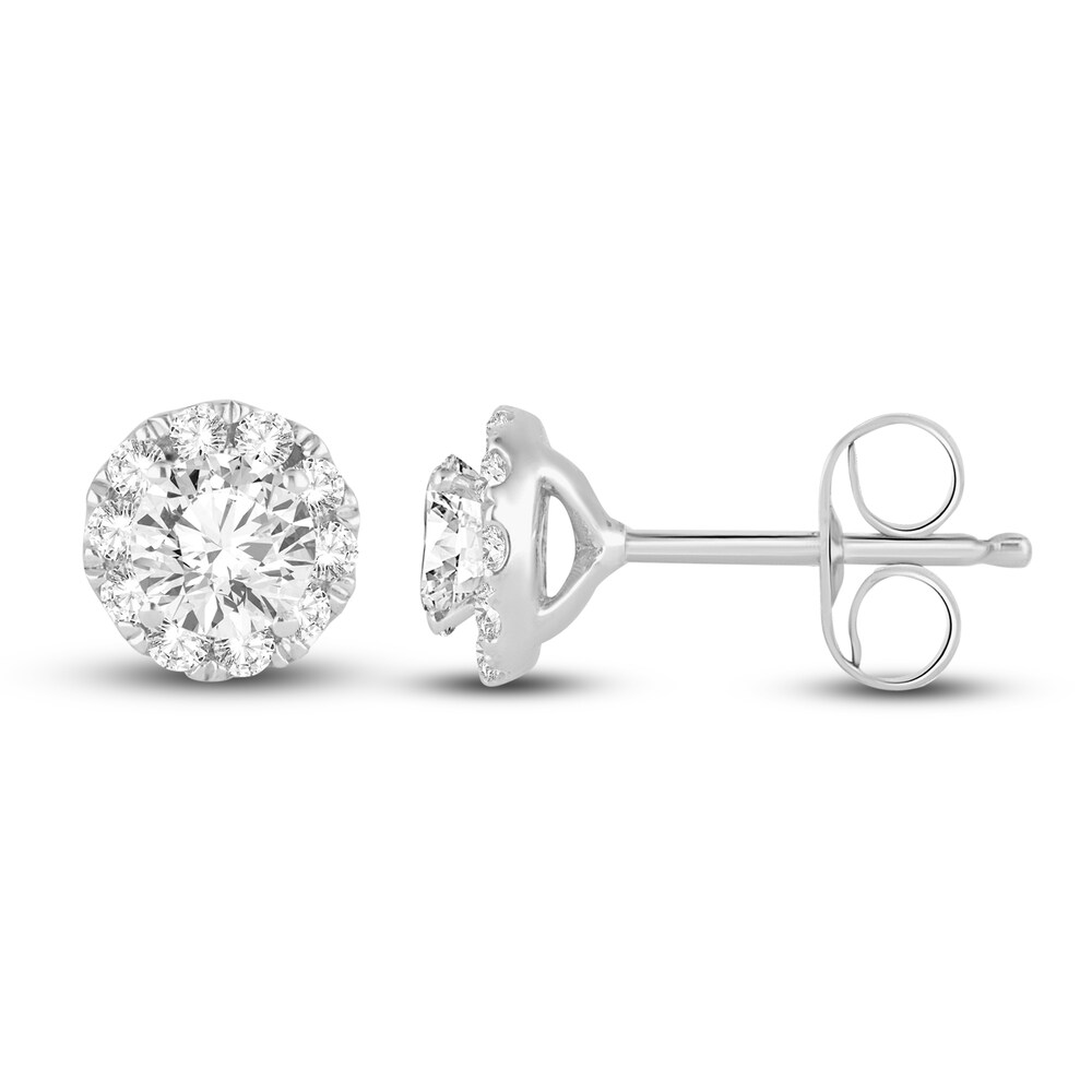 Diamond Stud Earrings 1/2 ct tw Round 14K White Gold zTNdGROC