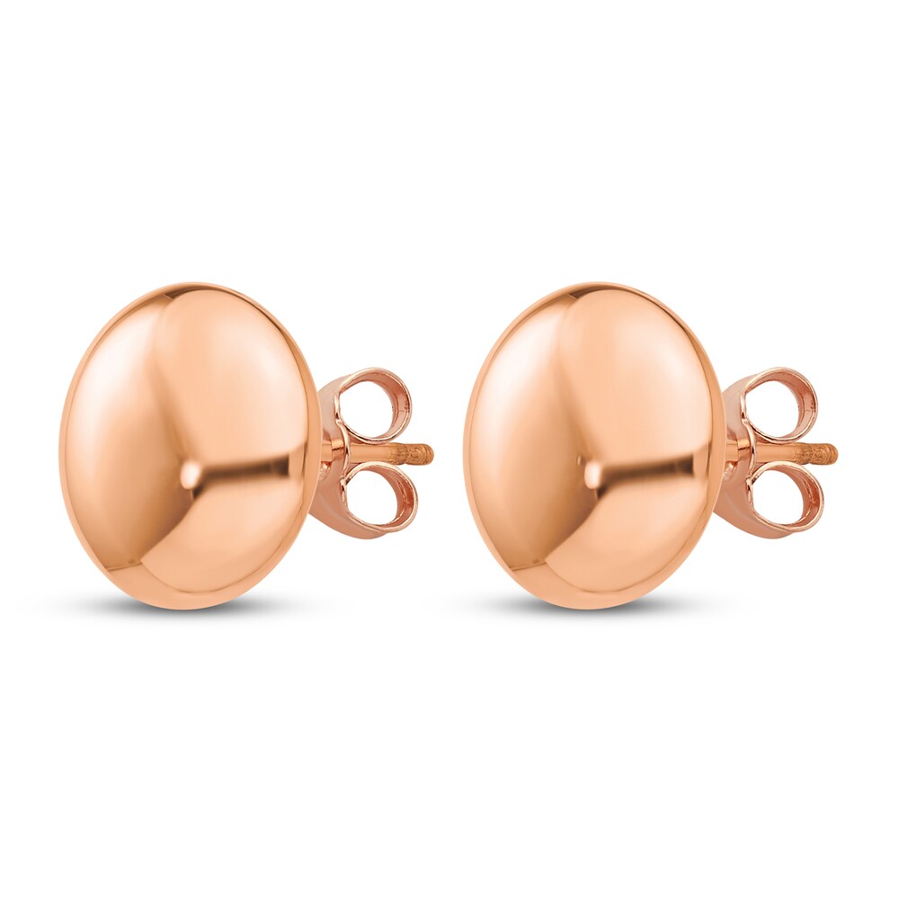 Button Stud Earrings 14K Rose Gold ztHmhUE9