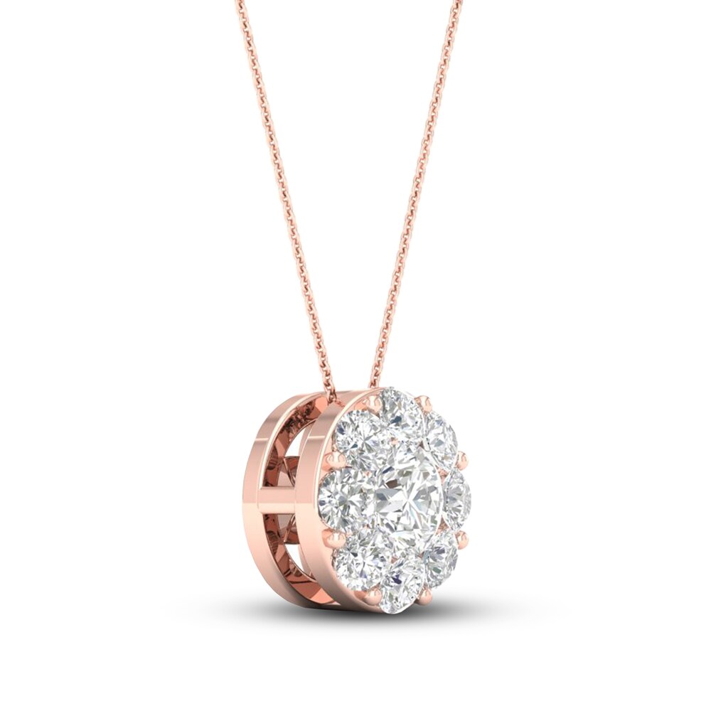 Diamond Pendant Necklace 1/2 ct tw Round 10K Rose Gold 0FglBdKM