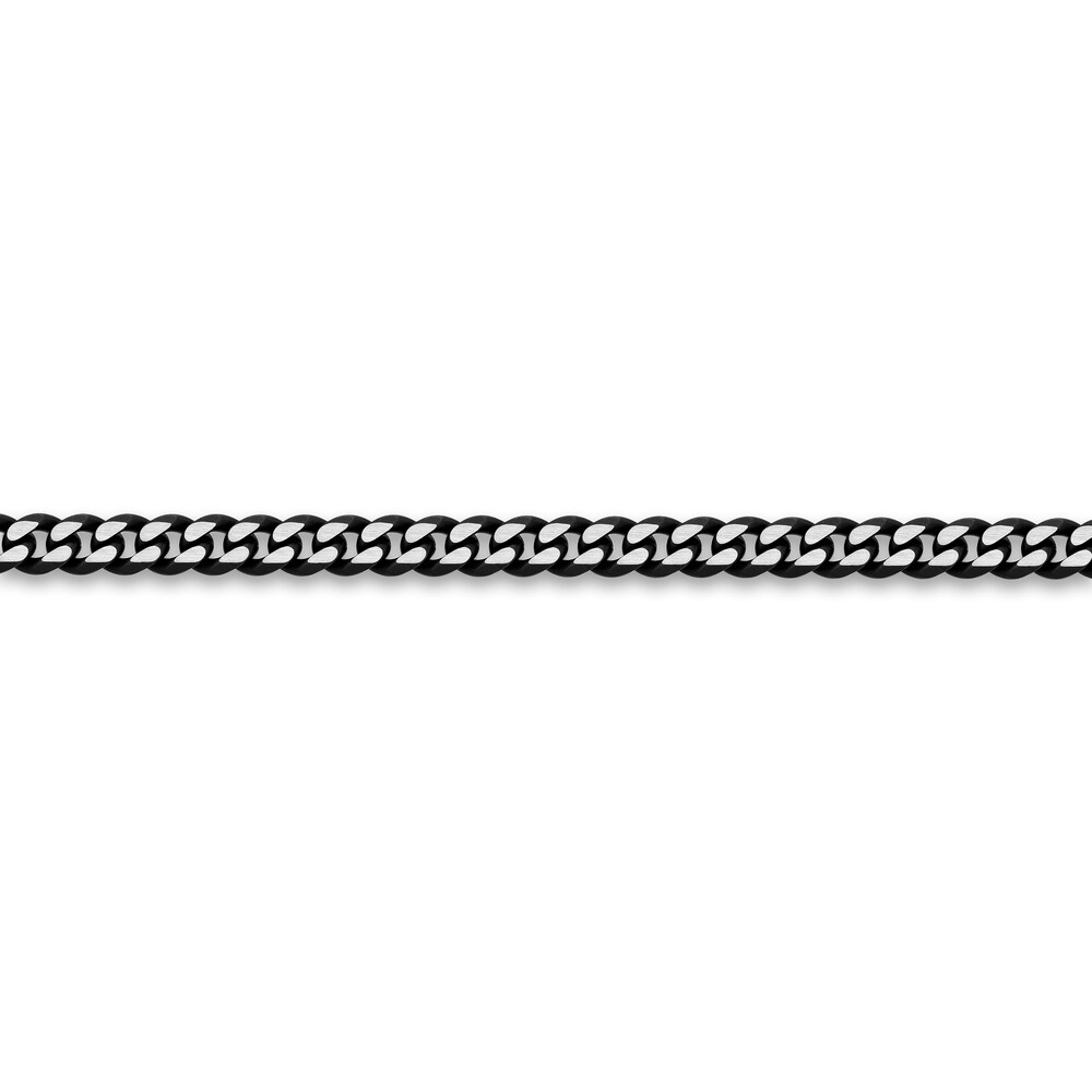 Men\'s Curb Chain Necklace Black Ion-Plated Stainless Steel 8mm 22\" 0NEHXvIm