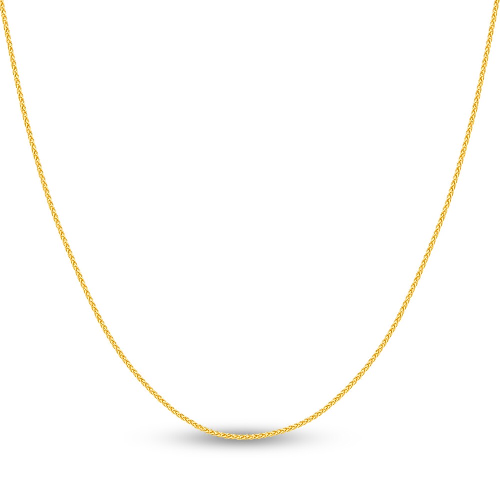 Round Wheat Chain Necklace 14K Yellow Gold 30\" 0WaQ3ikd