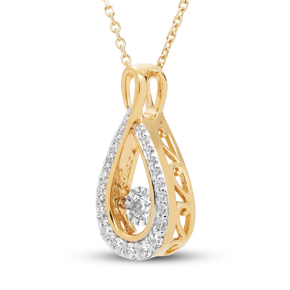 Diamond Necklace 1/3 ct tw Round 10K Yellow Gold 0t9lZMu1