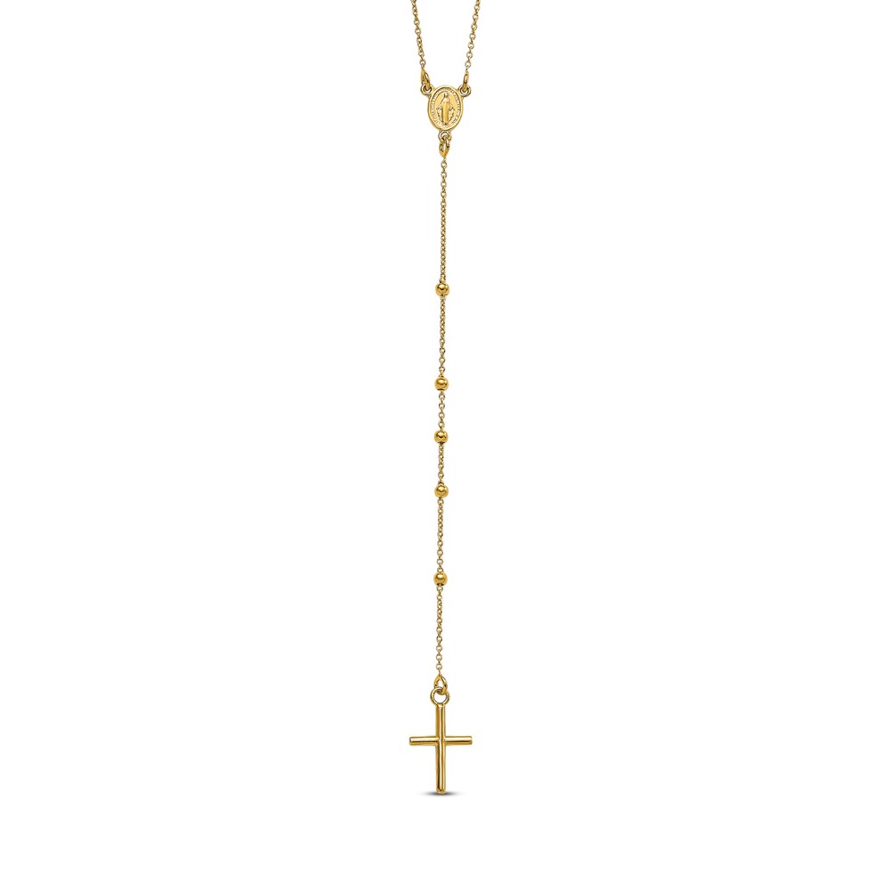 Slip-On Cross Rosary Necklace 14K Yellow Gold 1Esfh7j1 [1Esfh7j1]