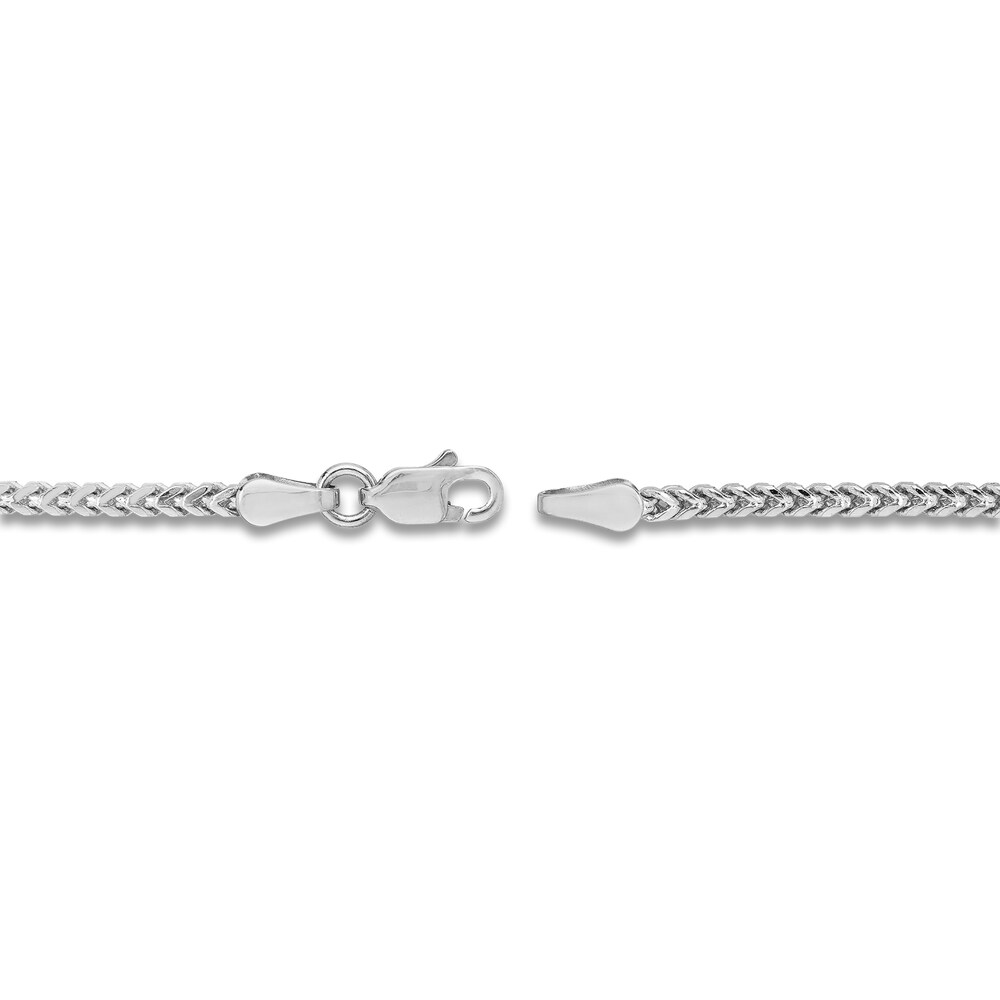 Round Franco Chain Necklace 14K White Gold 20\" 1fiBN0n8