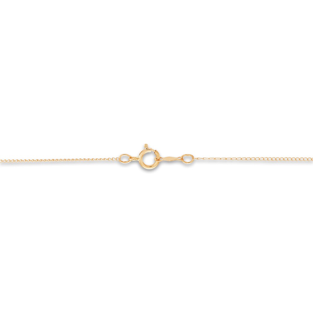 Children\'s Star Pendant Necklace Diamond Accents 14K Yellow Gold 13\" 1qksWQkO