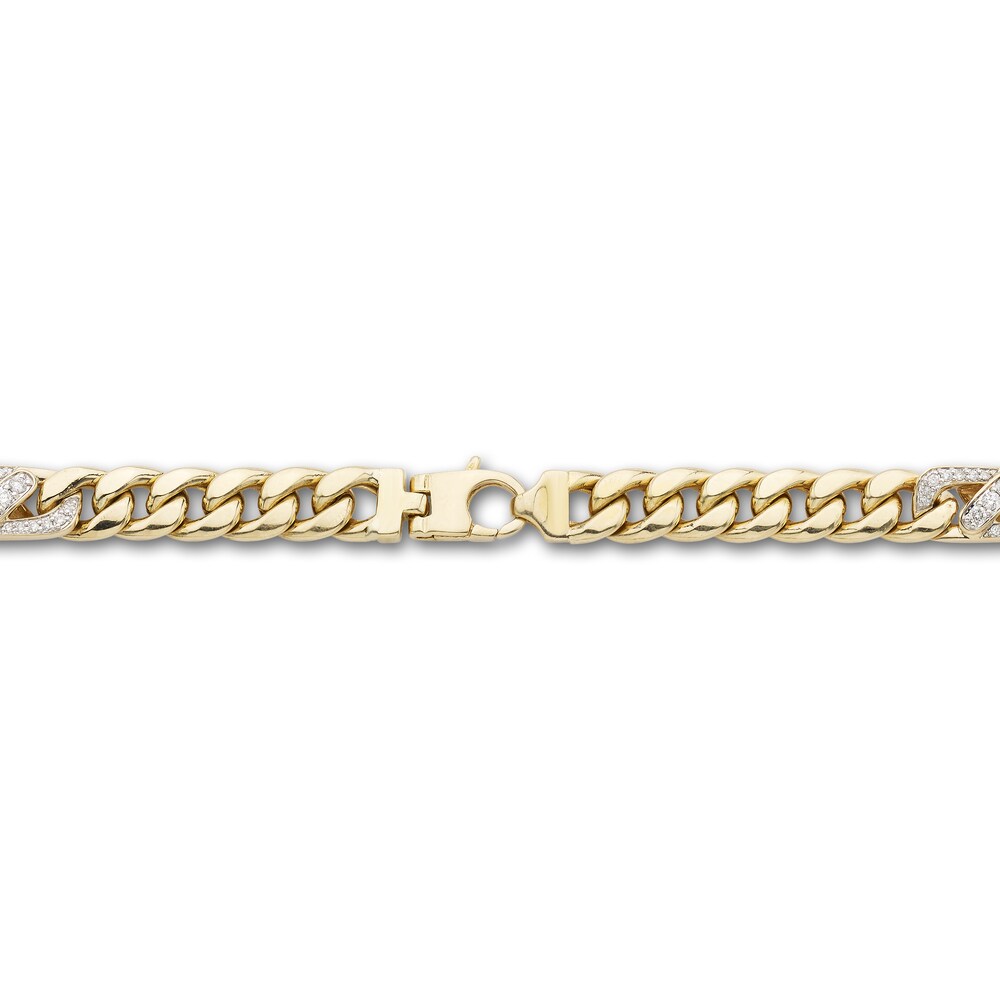 Diamond Cuban Link Necklace 2 ct tw Round 10K Two-Tone Gold 2WUxGyXb