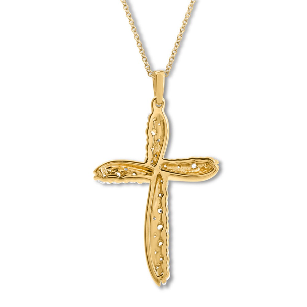 Diamond Cross Necklace 1 carat tw 14K Yellow Gold 2olCyEPu