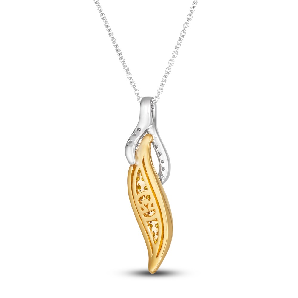 Le Vian Sunny Yellow Diamond Pendant Necklace 3/8 ct tw Diamonds Round 14K Two-Tone Gold 2uBPAPal