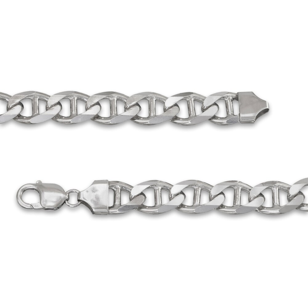 Men\'s Mariner Chain Necklace Sterling Silver 10.9mm 24\" 33luL41k