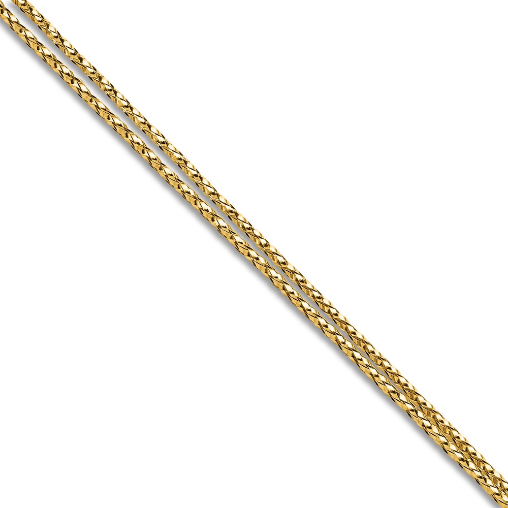 Double Strand Beaded Chain Necklace 14K Yellow Gold 17\" 34vpVxRm