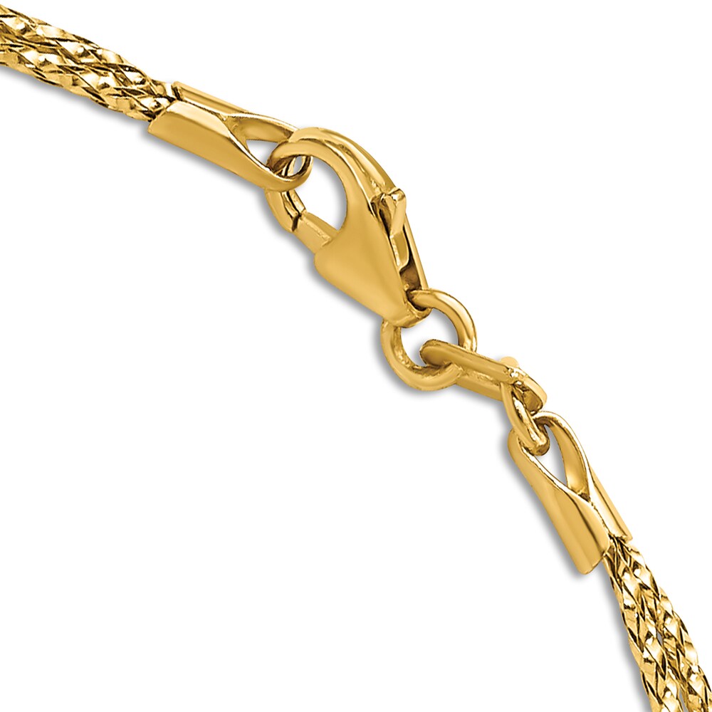 Double Strand Beaded Chain Necklace 14K Yellow Gold 17\" 34vpVxRm