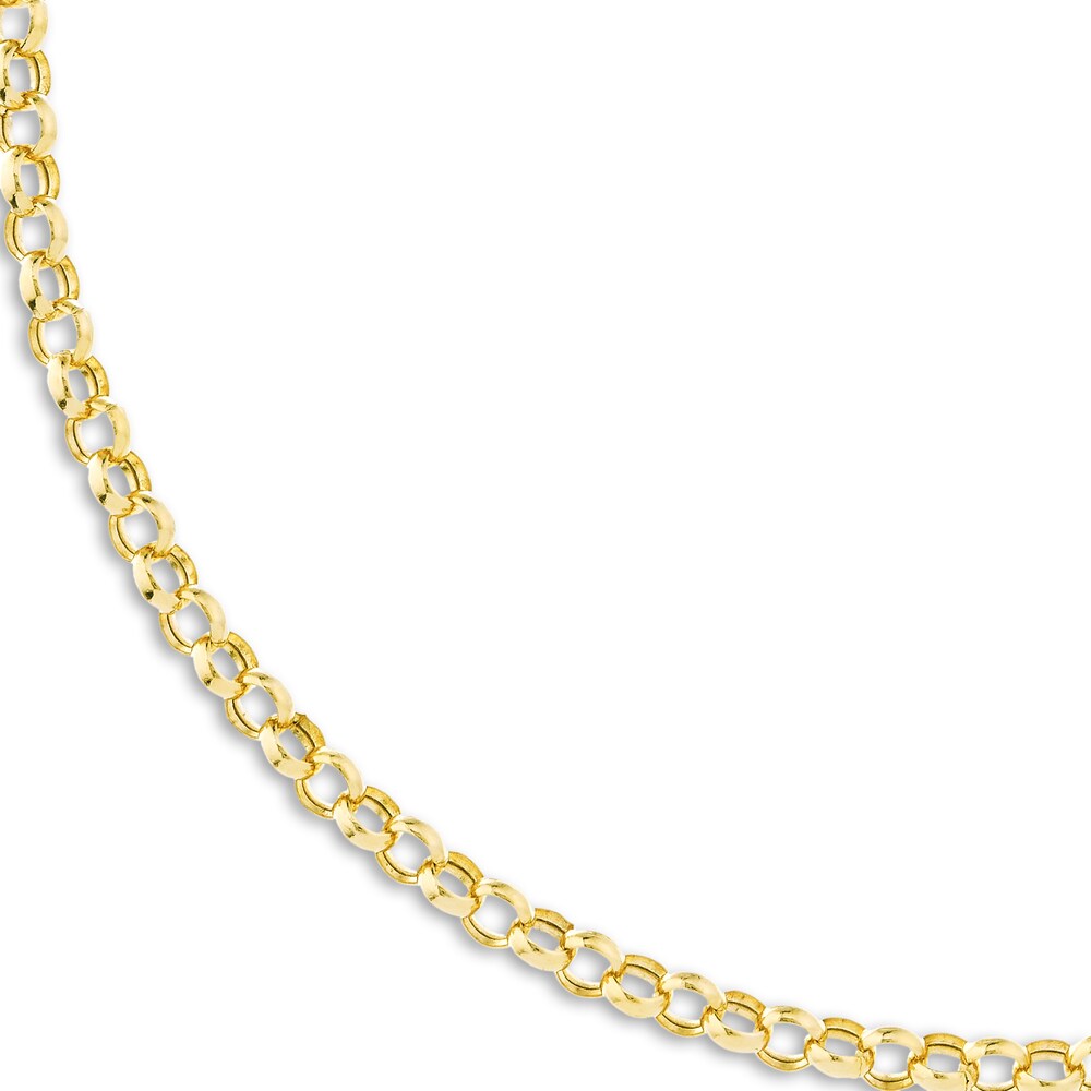 Hollow Rolo Chain Necklace 14K Yellow Gold 4BFa2Uul