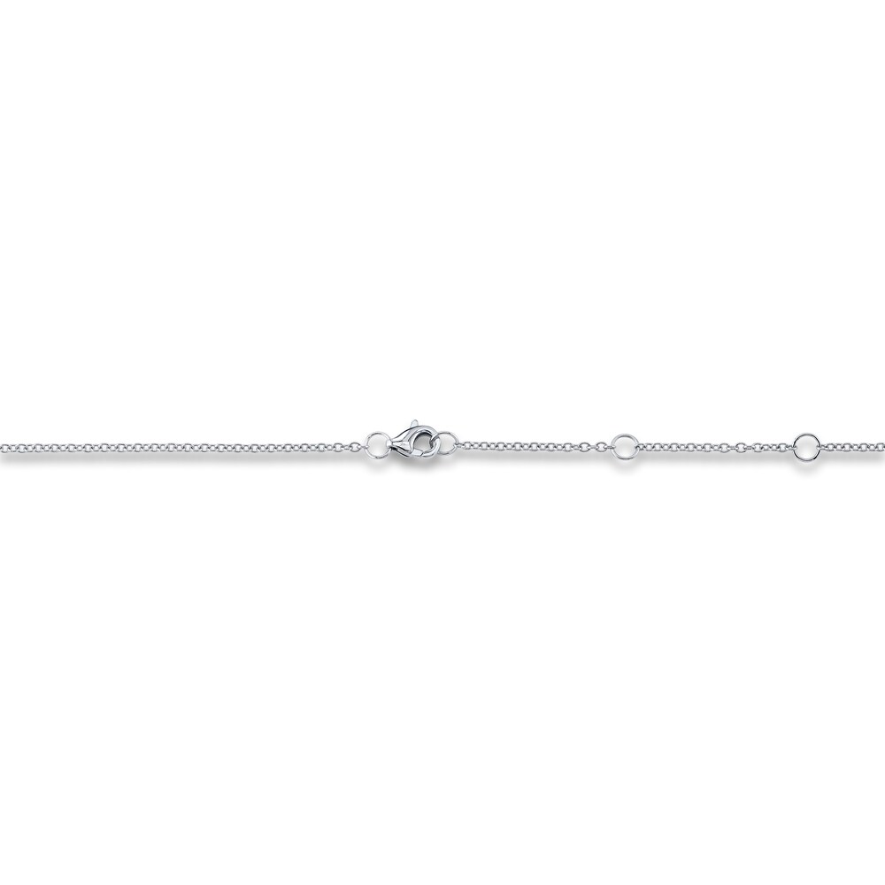 Shy Creation Diamond Necklace 2 ct tw Round/Pear 14K White Gold 18\" SC55019851 4KfJFHJj