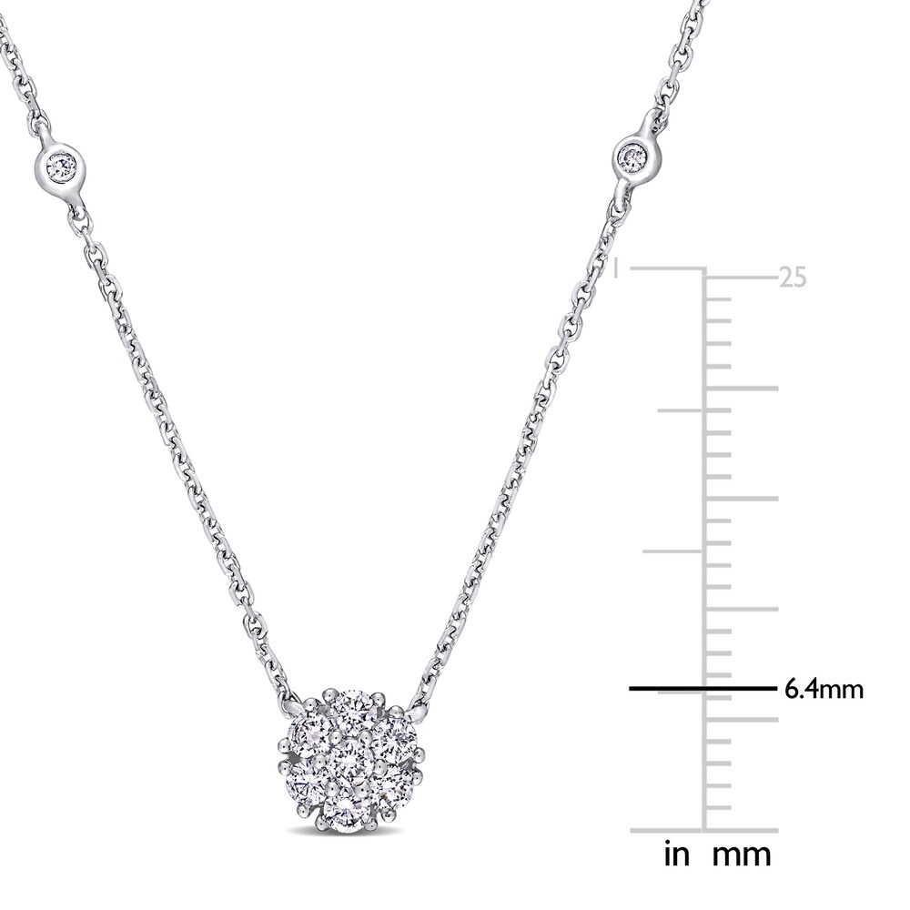 Diamond Necklace 1/3 ct tw Round 14K White Gold 16\" 4zKjC9nO