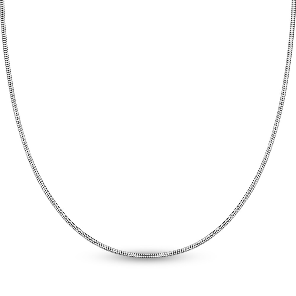 Snake Chain Necklace 14K White Gold 20\" 50L97b7R