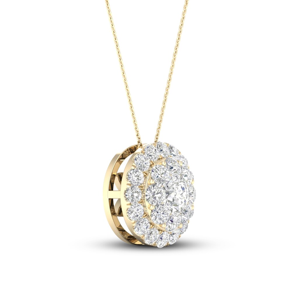 Diamond Necklace 1/2 ct tw Round 10K Yellow Gold 5AGCNuWT