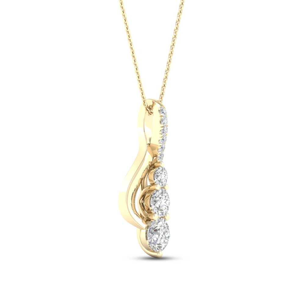 Diamond Necklace 1/2 ct tw Round 10K Yellow Gold 5Df9ReNE