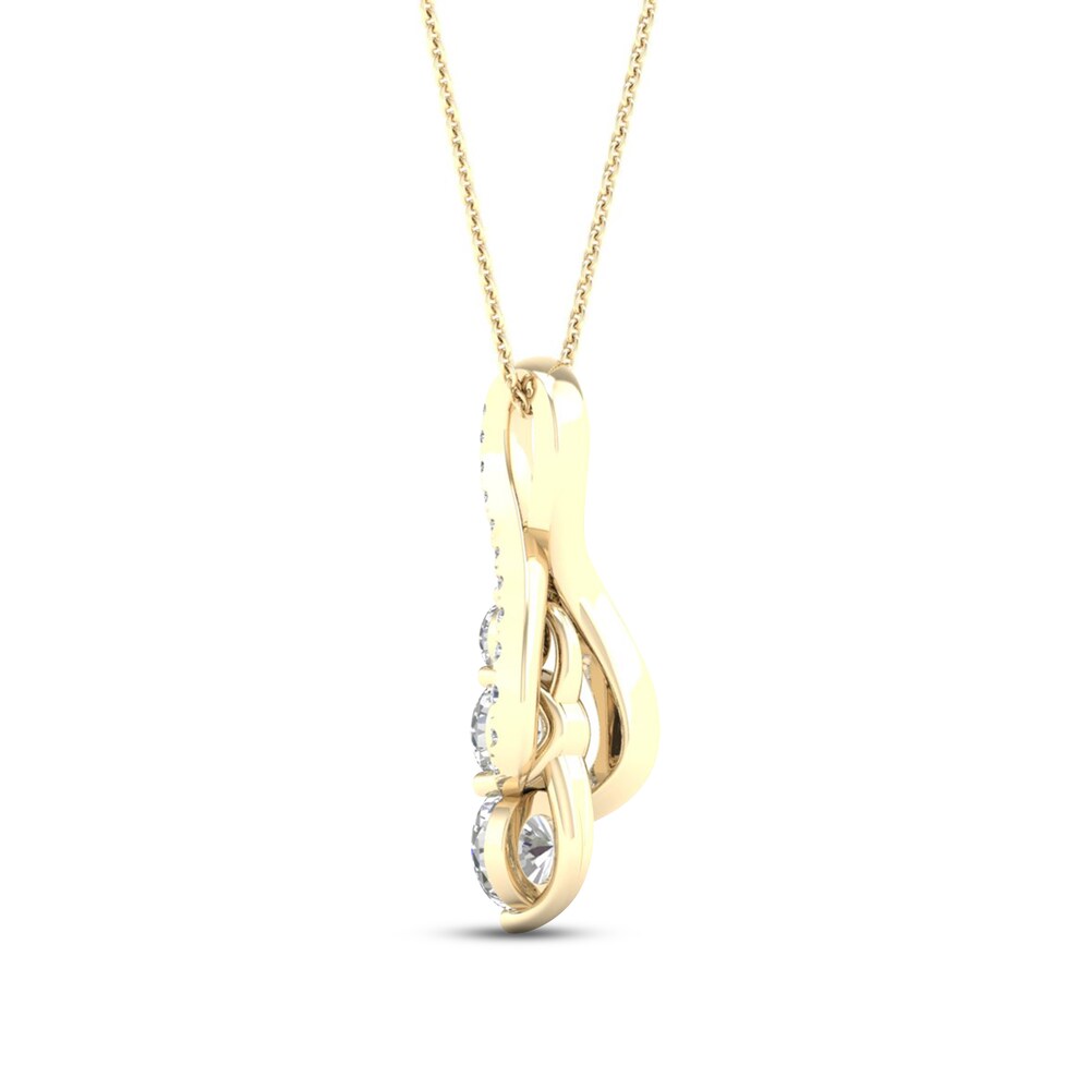 Diamond Necklace 1/2 ct tw Round 10K Yellow Gold 5Df9ReNE