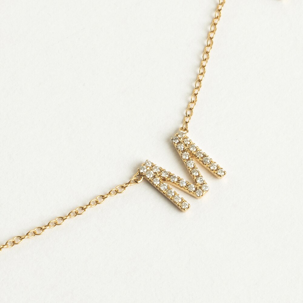 Juliette Maison Diamond Station Name Necklace 1/4 ct tw Round 10K Yellow Gold 5Rv9eECv