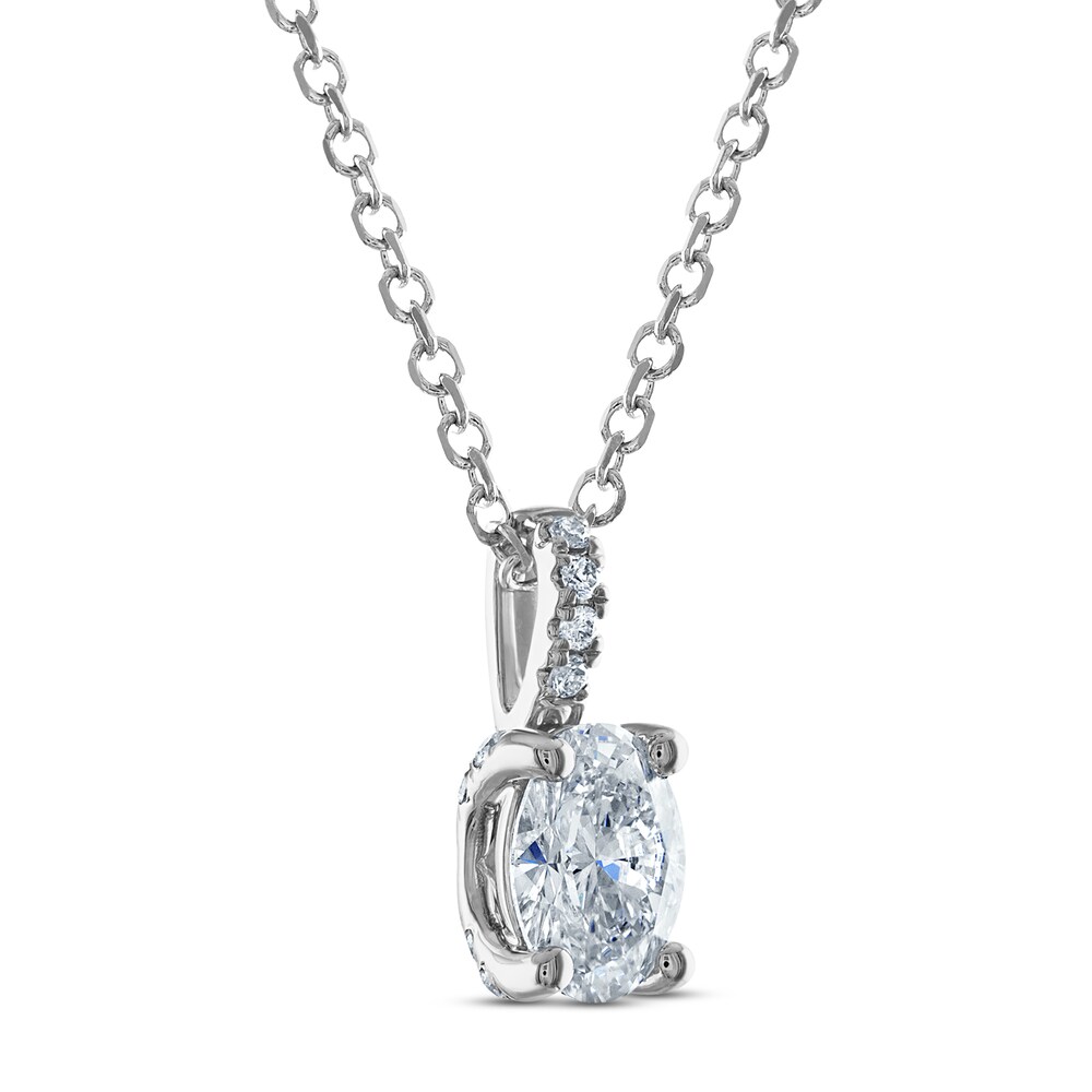 Royal Asscher Diamond Pendant Necklace 1/2 ct tw Oval 14K White Gold 5SMXmVg6