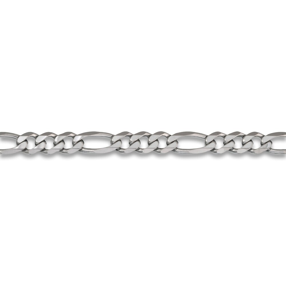 Figaro Chain Necklace 14K White Gold 22\" 5.35mm 5ax4iZiv