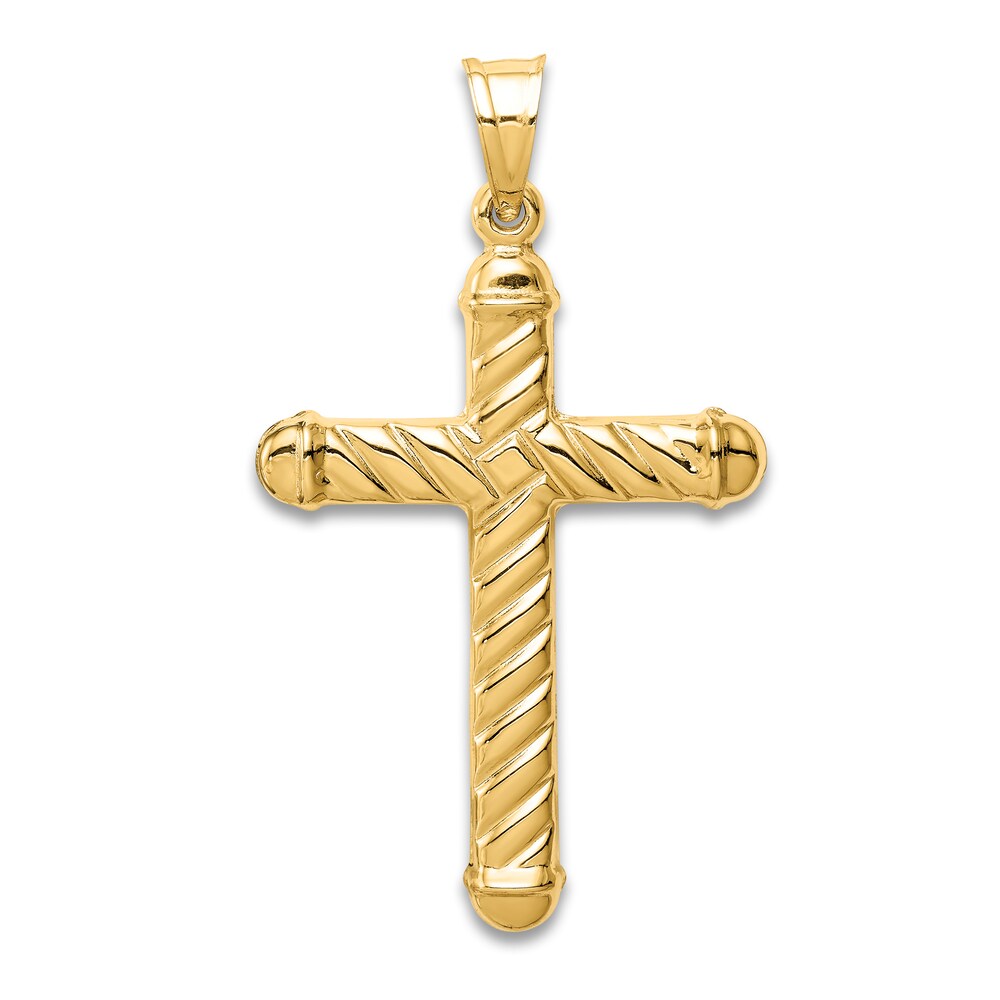 Cross Pendant Necklace 14K Yellow Gold 18\" 5neanthl