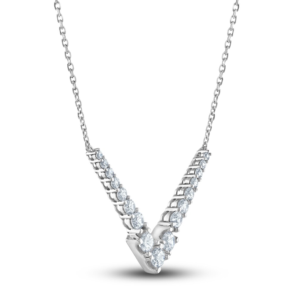 Vera Wang WISH Diamond Necklace 3/4 ct tw Round 10K White Gold 6XYhcpKK