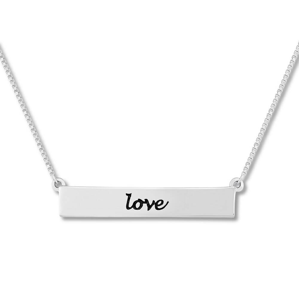 Diamond Bar Love Necklace 1/20 Carat tw Sterling Silver 78LqZmoi