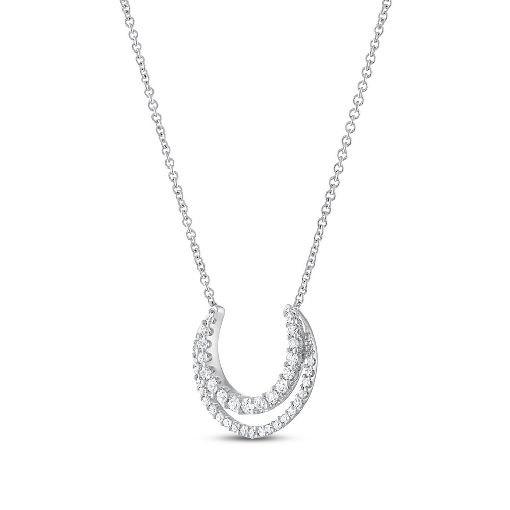 Diamond Necklace 1/4 ct tw Round 10K White Gold 7AlDyhJe