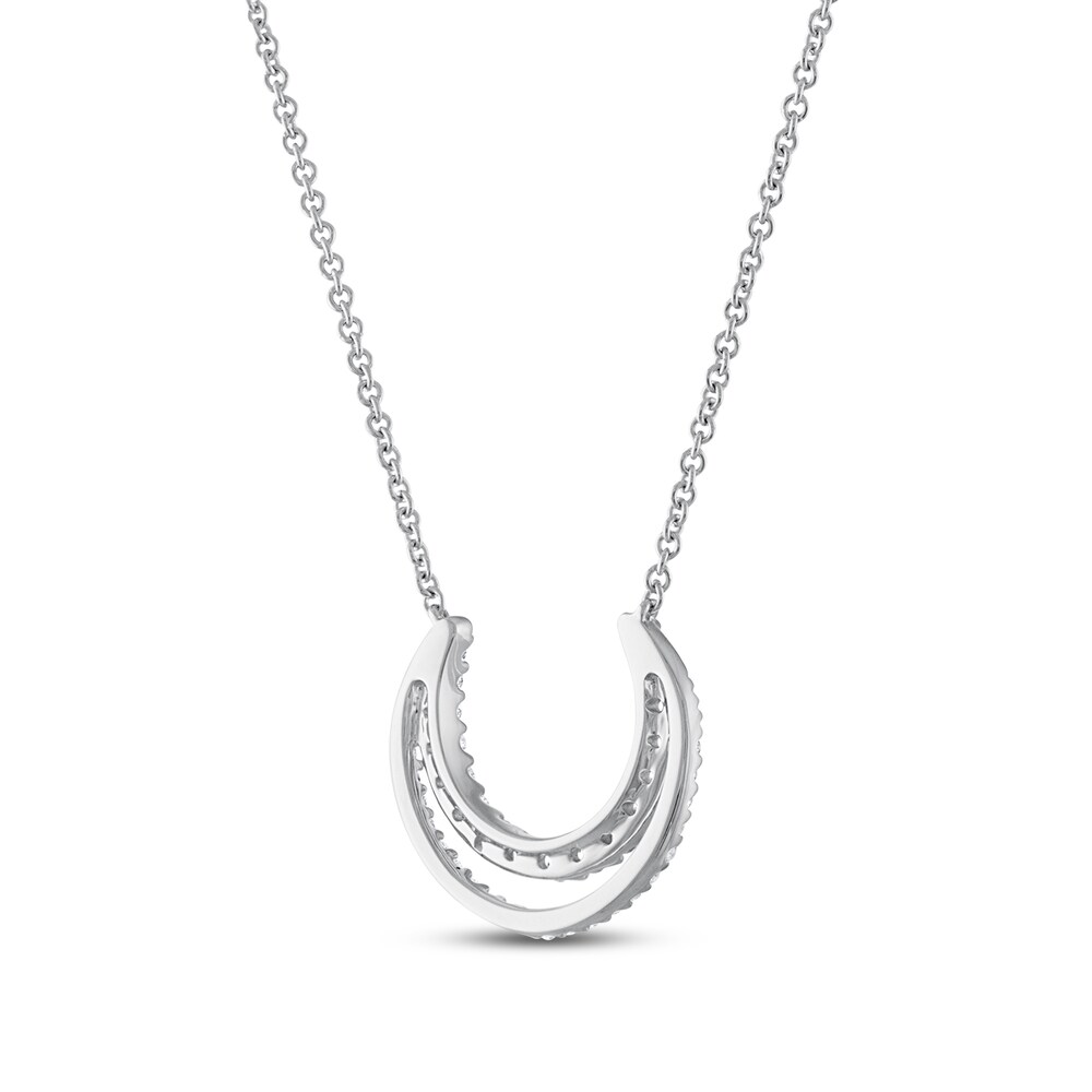 Diamond Necklace 1/4 ct tw Round 10K White Gold 7AlDyhJe