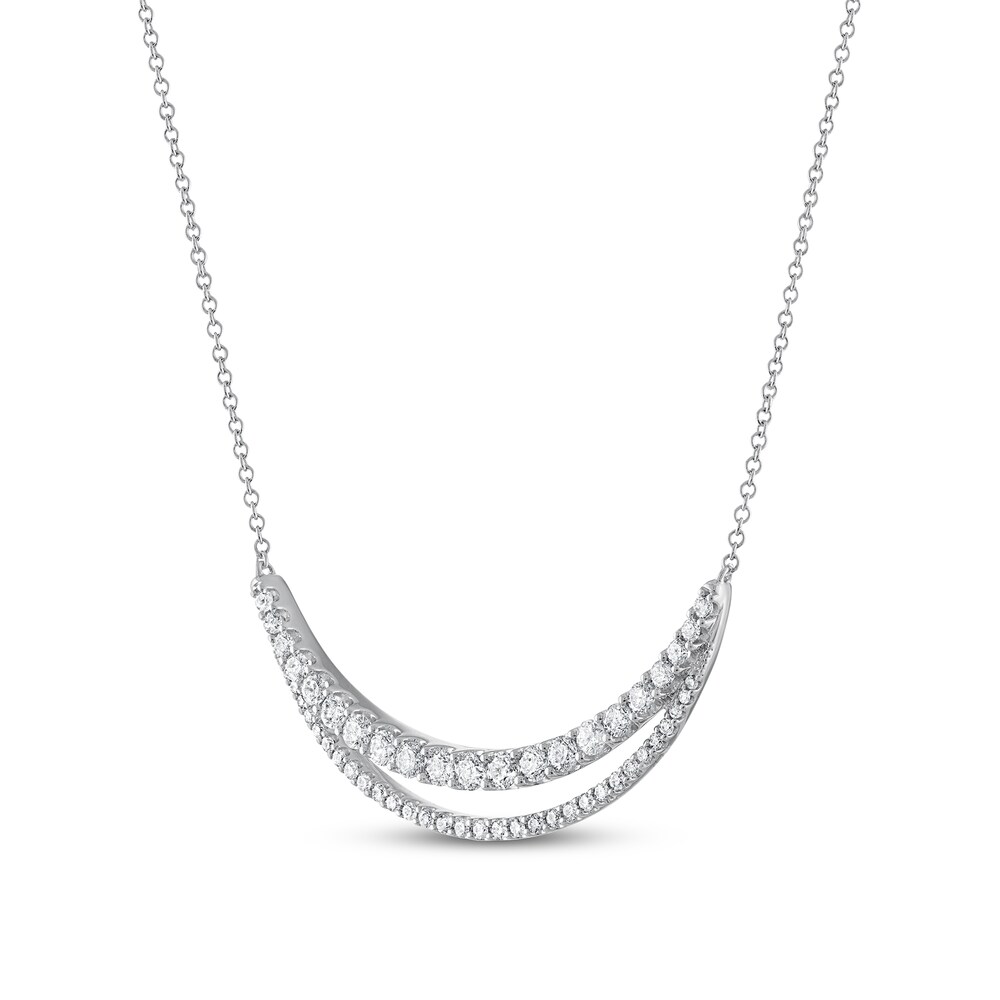 Diamond Necklace 1 ct tw Round 14K White Gold 7uqsKdzK