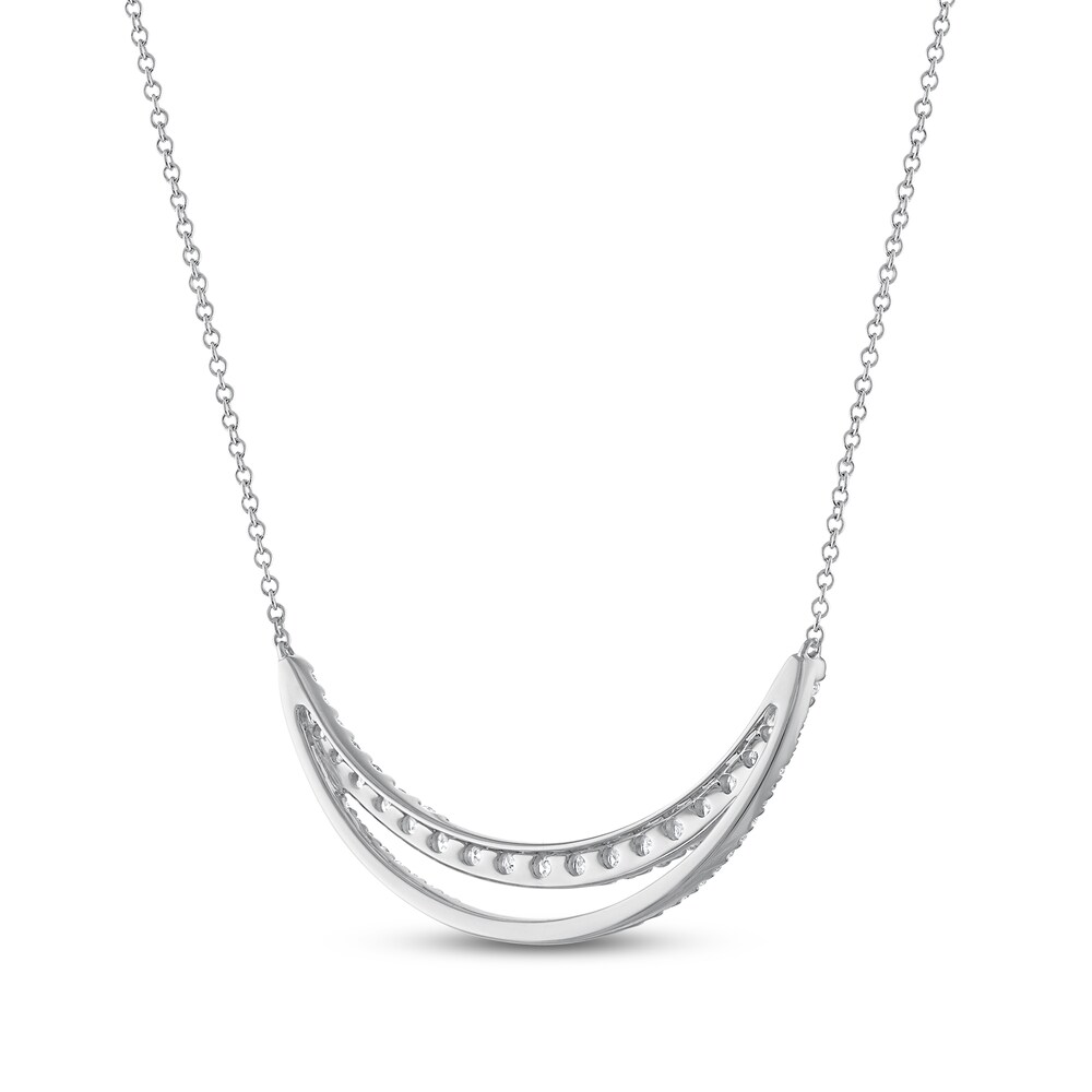 Diamond Necklace 1 ct tw Round 14K White Gold 7uqsKdzK