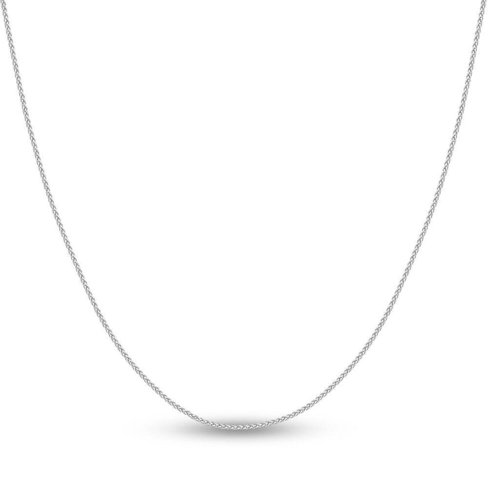 Round Wheat Chain Necklace 14K White Gold 30" 87x0VLBQ