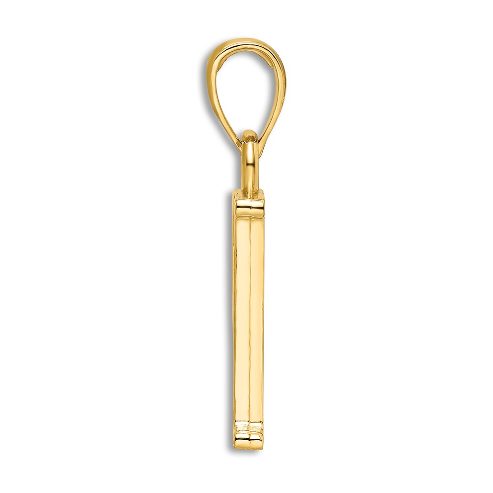 Initial P Charm 14K Yellow Gold 18\" 8Rpip8Bm