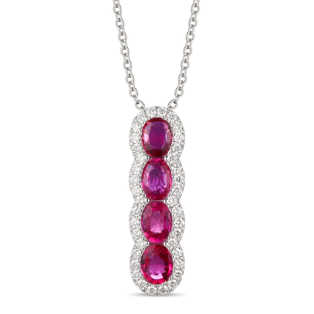 Le Vian Natural Ruby Necklace 1/4 ct tw Diamonds 14K Vanilla Gold 8TFPdPMk