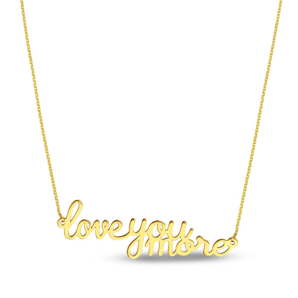 LOVE YOU MORE\" Necklace 14K Yellow Gold 16\" Adj. 8TNxidlX [8TNxidlX]